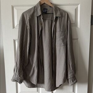 GAP Men's grey Checkered Casual Shirt